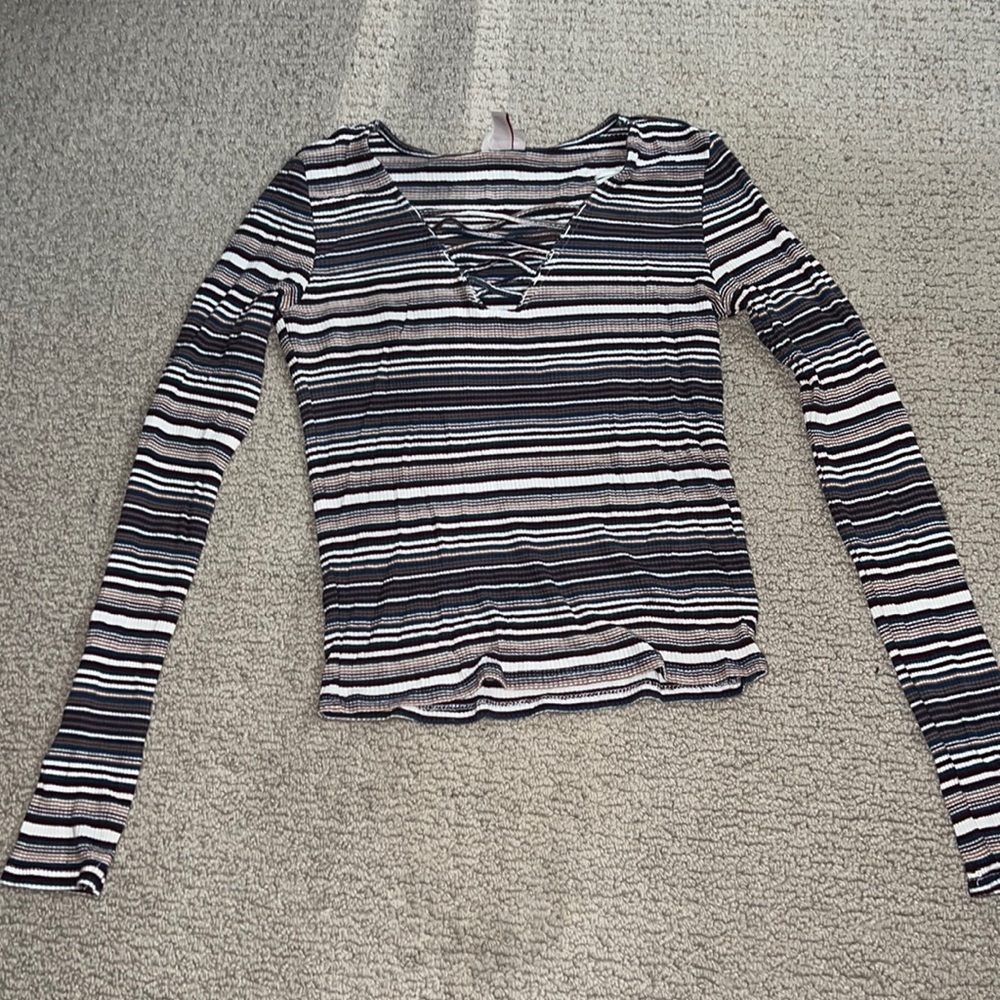 Striped long sleeve top